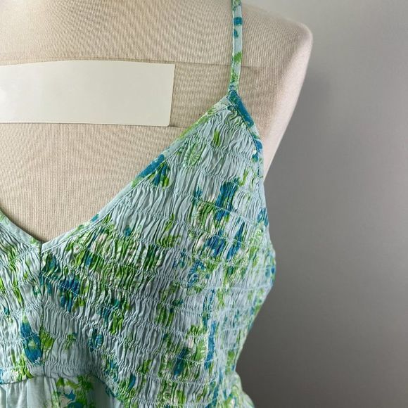 NWT‎ BP Floral Smocked Crop Camisole, Blue Sina Sketched Floral (1X) - Picture 4 of 10